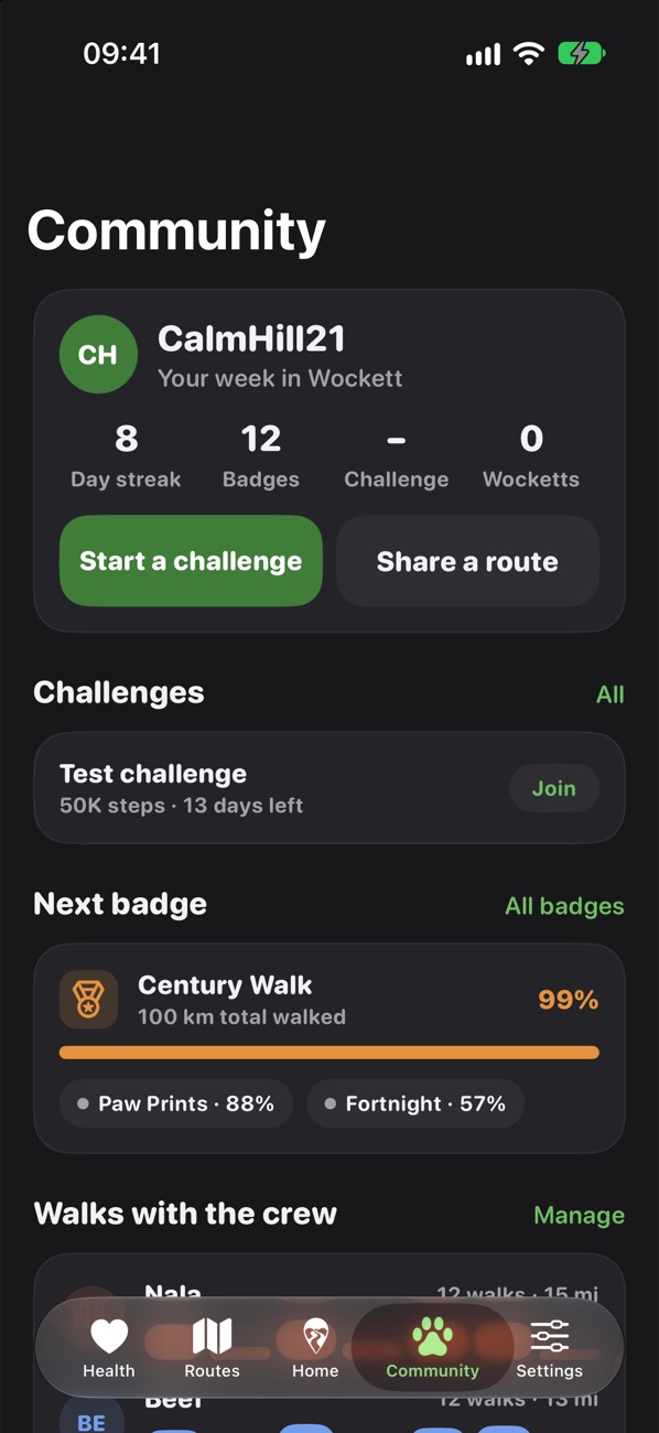 Community, Start a challenge