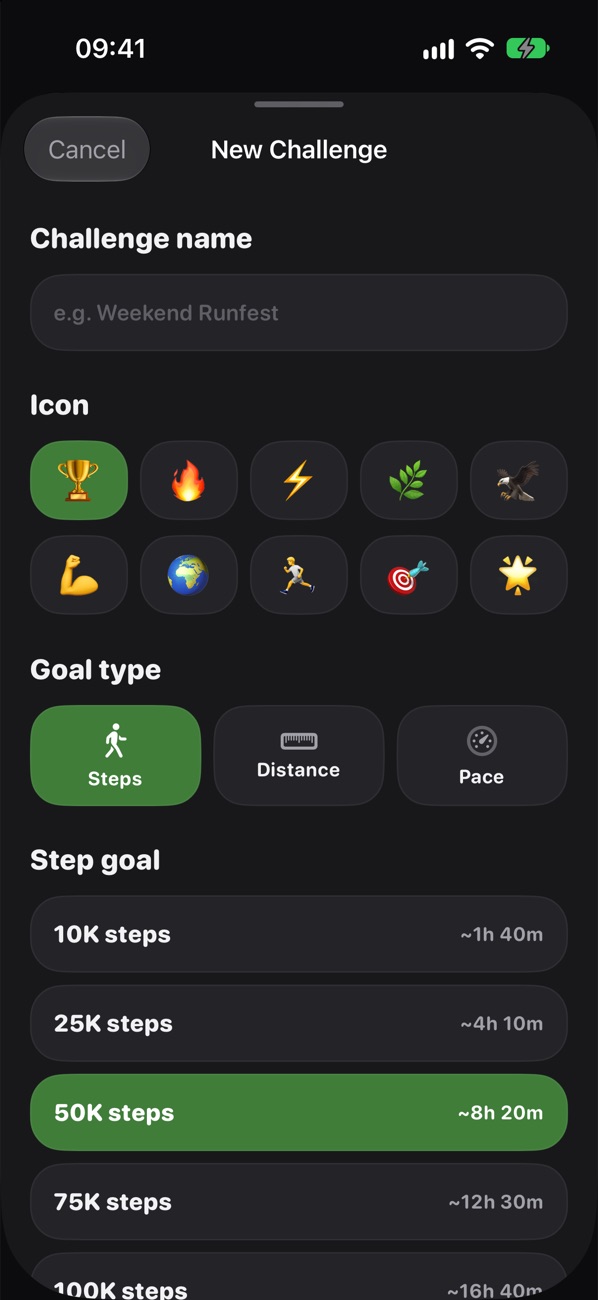New Challenge form