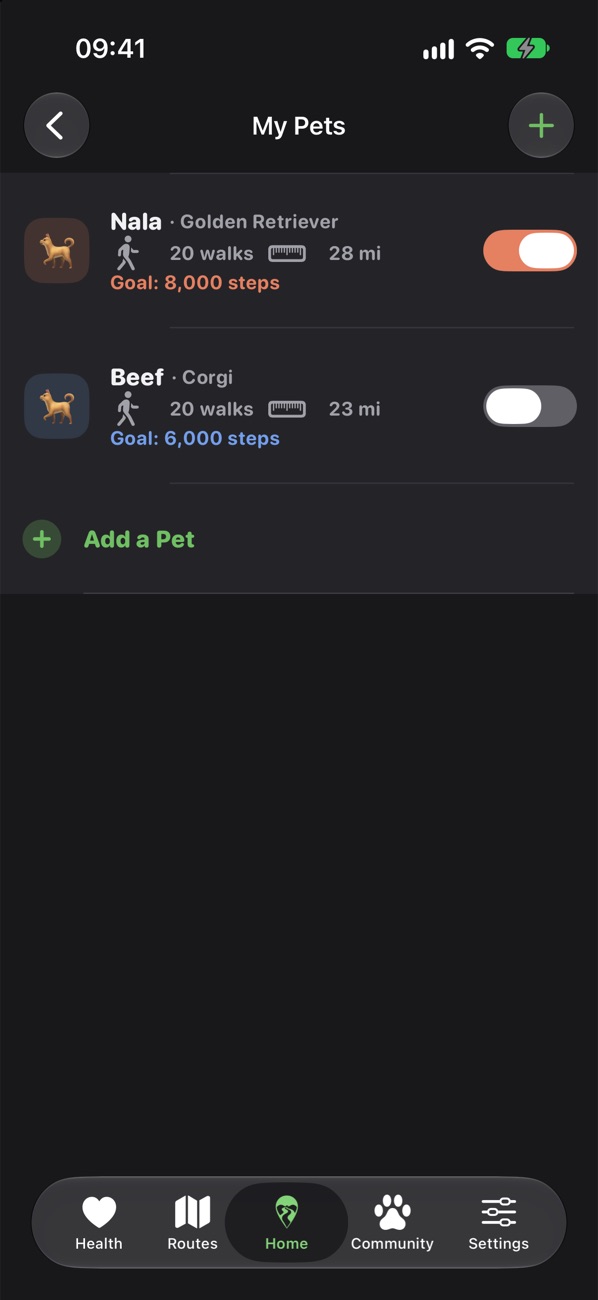 My Pets list