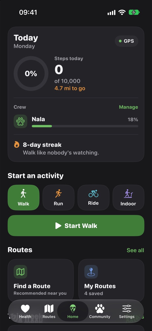 Home, Start an activity